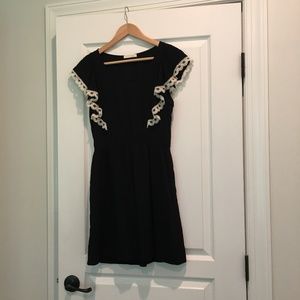 LUSH Flutter Sleeve Black Dress